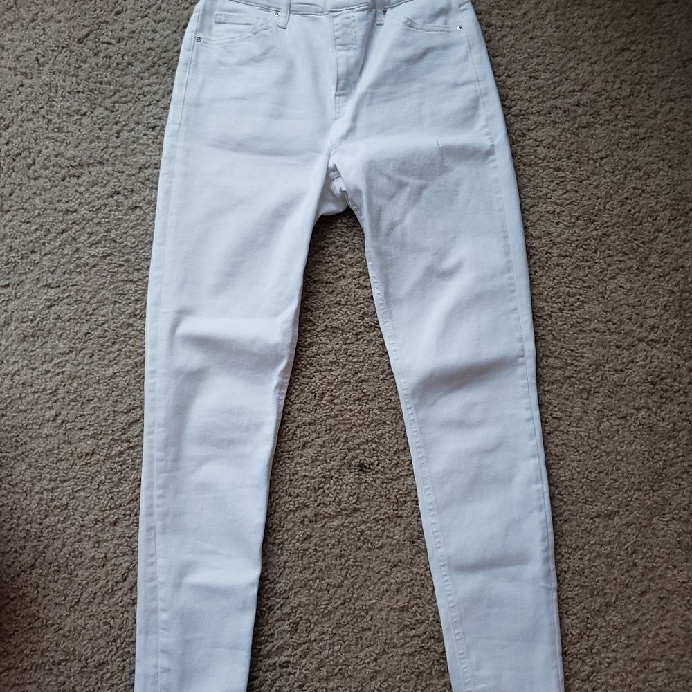 TOPSHOP Jamie Off White Recycled Cotton Blend Jeans Size 28 - Picture 5 of 12